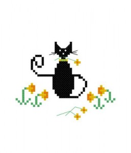 Easter Cat Cross Stitch Pattern Lynn B