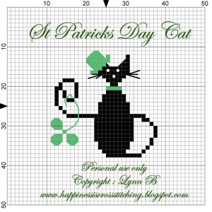 St Patricks Day Cross stitch pattern from Lynn B at happinessiscrossstitching.blogspot.com