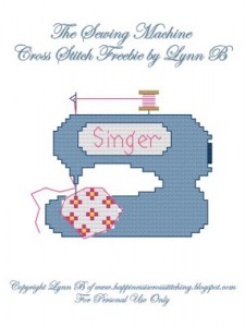 The Sewing Machine cross stitch freebie pattern by Lynn B