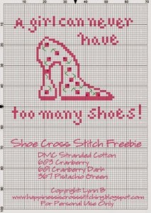 Pink cross stitch shoe-002