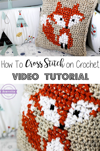 How to cross stitch on crochet.