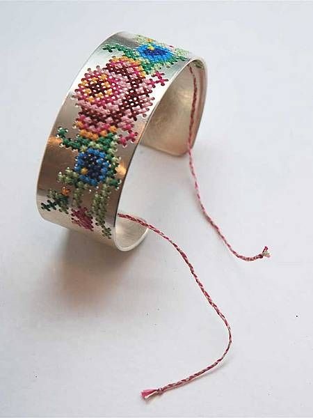 cross stitched cuff