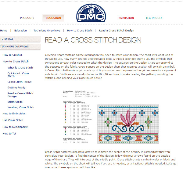 DMC guide to cross stitch basics