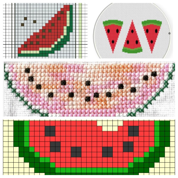 Watermelon cross stitch charts