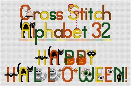 Stitch up some fun with a Halloween themed cross stitch alphabet.