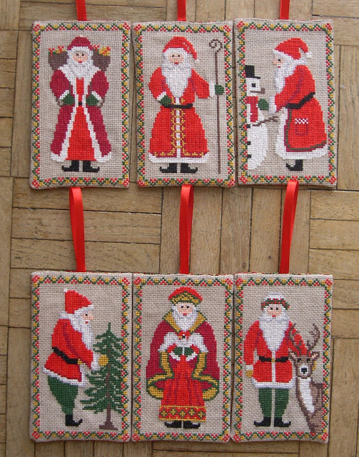 Six Santas cross stitch charts