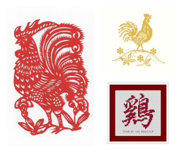 Chinese New Year year of the rooster cross stitch