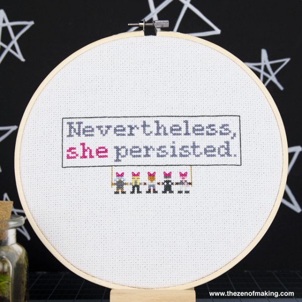 Nevertheless she persisted cross stitch patterns