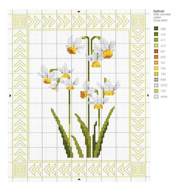 daffodil cross stitch pattern