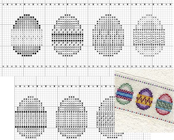 Easter egg towel pattern