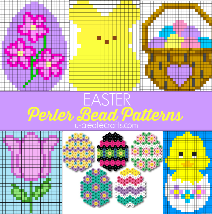 Easy Easter Perler bead patterns to use for cross stitch.