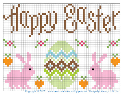 Happy Easter cross stitch chart