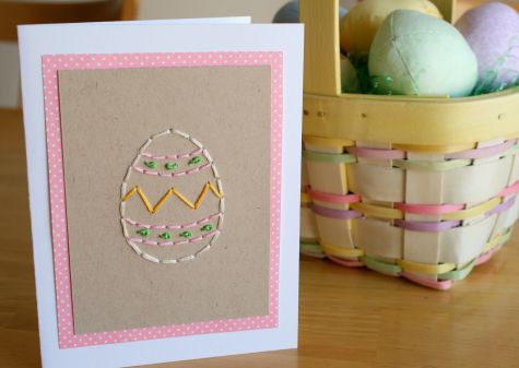 Egg stitched Easter card.