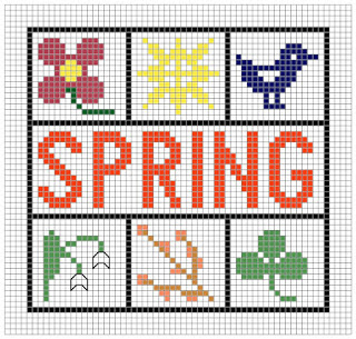 Spring mini cross stitch pattern.