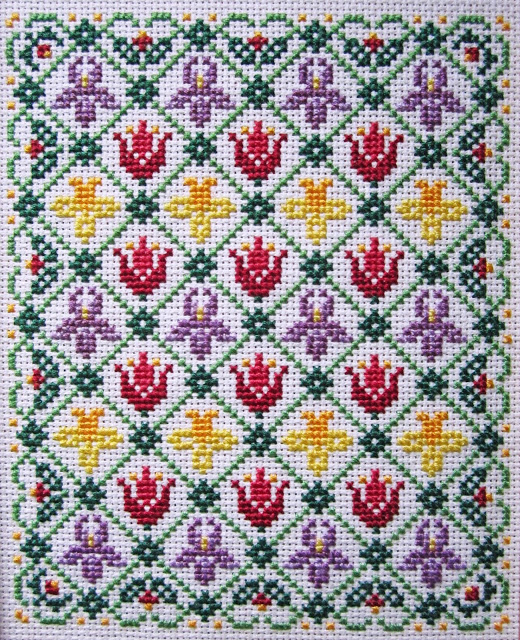 spring flowers cross stitch chart