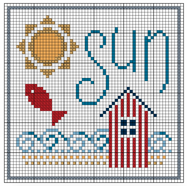 free beach hut cross stitch pattern