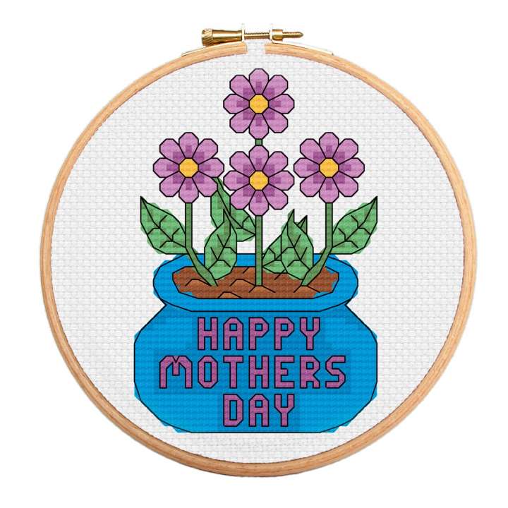 Mother's Day flowers cross stitch pattern