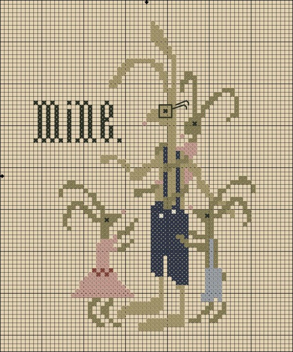 Father's Day rabbit cross stitch pattern