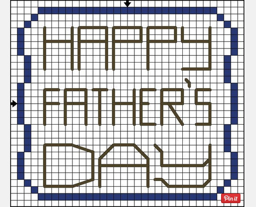 simple father's day cross stitch sentiment