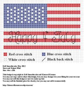 stars and stripes mini cross stitch pattern