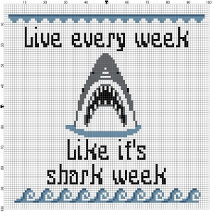 shark week cross stitch