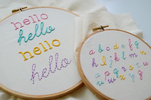 how to embroider letters on a project