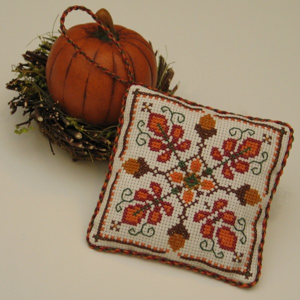 acorn medallion cross stitch pattern for fall