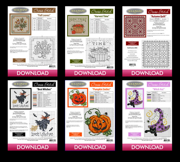 fall cross stitch patterns from sullivans