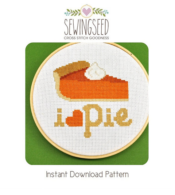 i love pie cross stitch