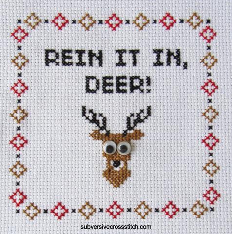 reindeer subversive cross stitch