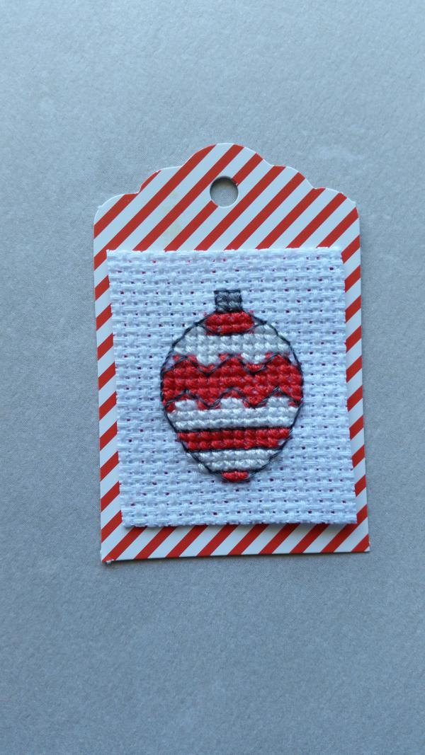 how to make cross-stitched gift tags