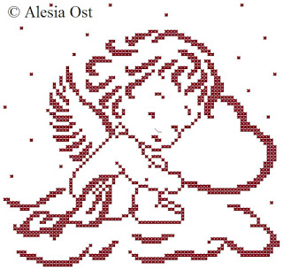 sleeping cupid cross stitch