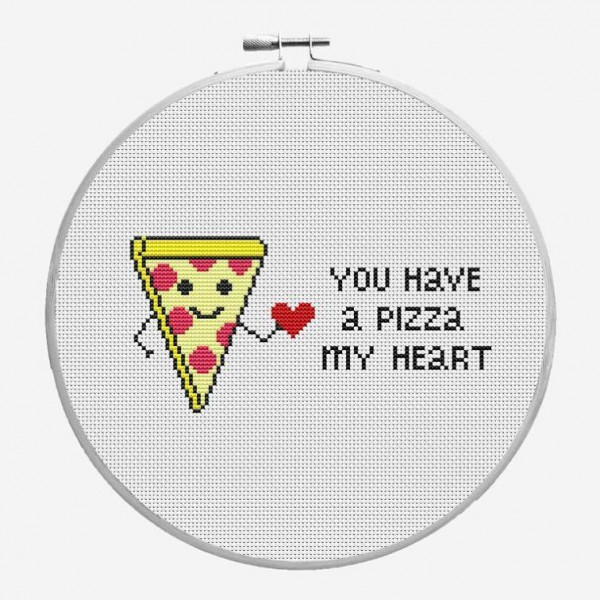 pizza my heart cross stitch pattern