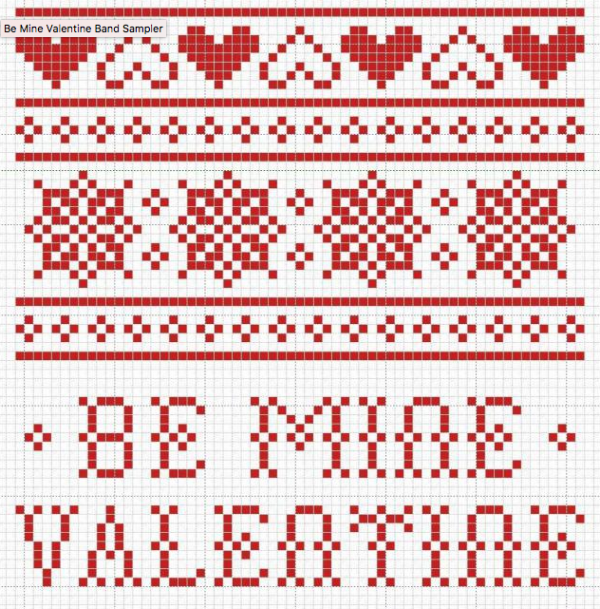 valentine band cross stitch pattern