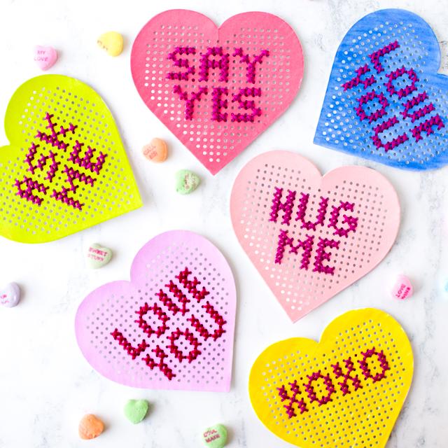 cross stitch conversation hearts