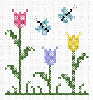 tulips cross stitch pattern