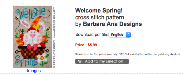 welcome spring cross stitch pattern