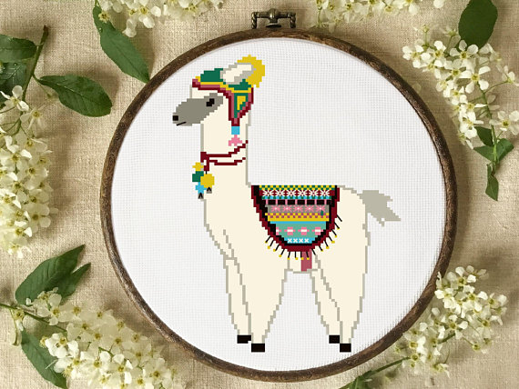 alpaca cross stitch