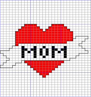 mom heart tattoo cross stitch