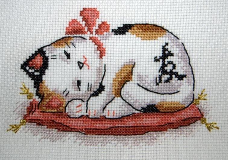 prosperity cat cross stitch