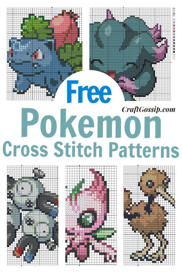 Custom Pokemon Cross Stitch Biscornu! Choose ANY 6 POKEMON !!READ