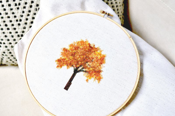 fall tree cross stitch