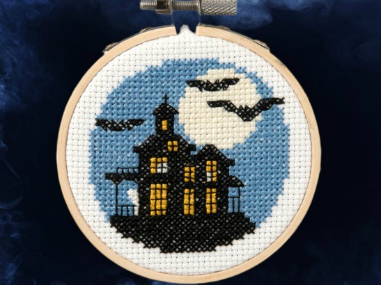 haunted house cross stitch pattern