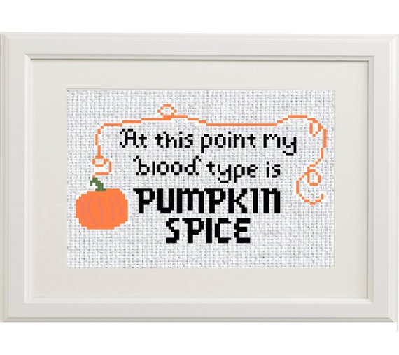 pumpkin spice cross stitch