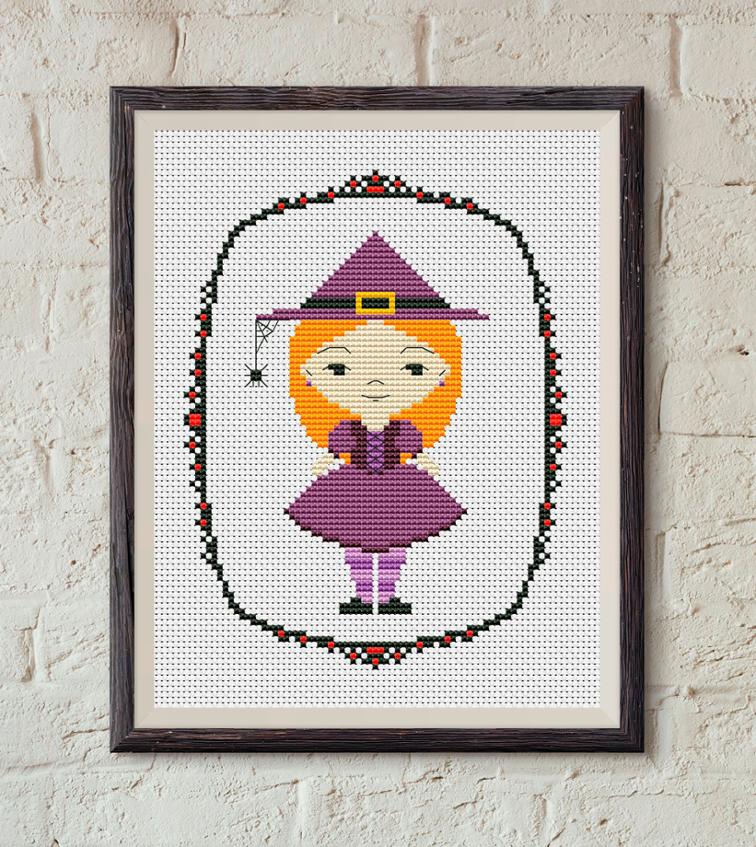 witch cross stitch pattern