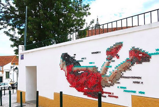 cross stitch mural