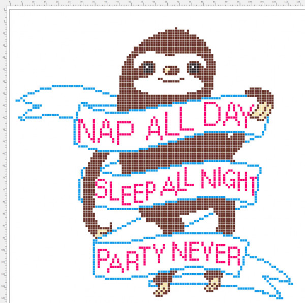 sloth cross stitch