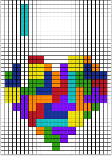 heart tetris cross stitch