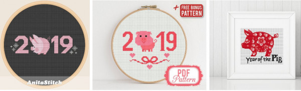 year of the pig cross stitch patterns