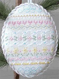 cross stitch easter egg ornament